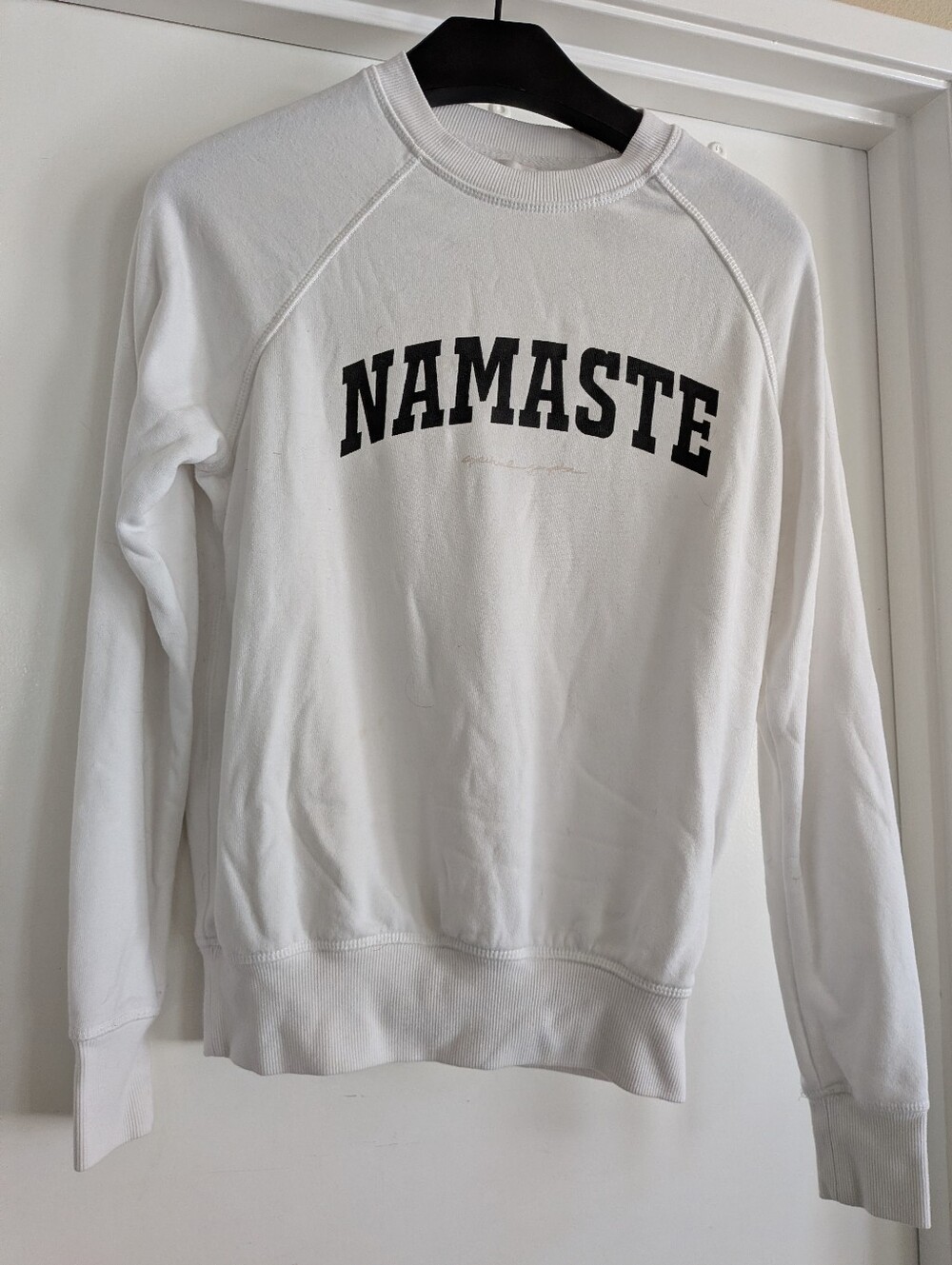 Spiritual Gangster Ivory NAMASTE Crewneck Sweatshirt XS